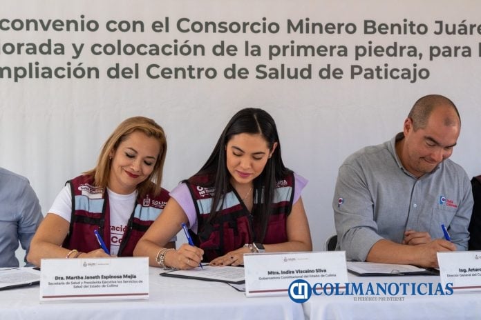 Gobernadora firma convenio con Peña Colorada para ampliar el Centro de Salud en Paticajo, Minatitlán