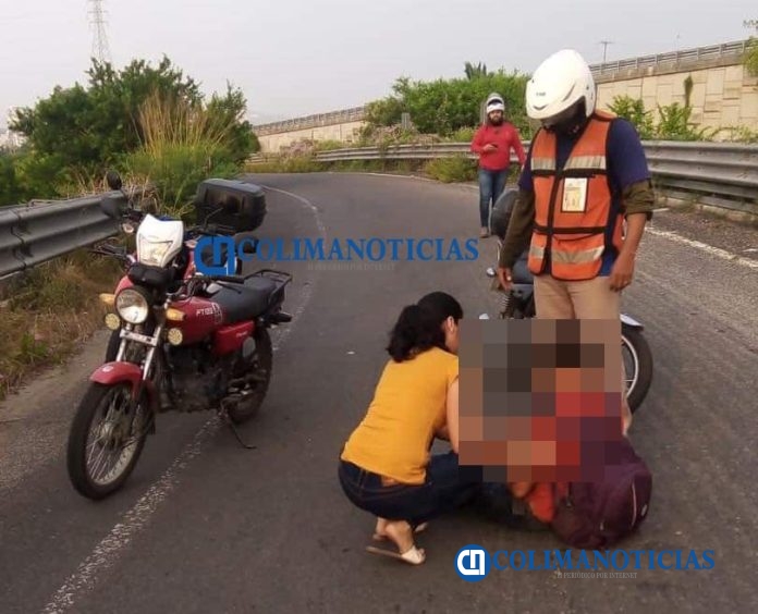 Un lesionado al derrapar motocicleta en el libramiento El Naranjo