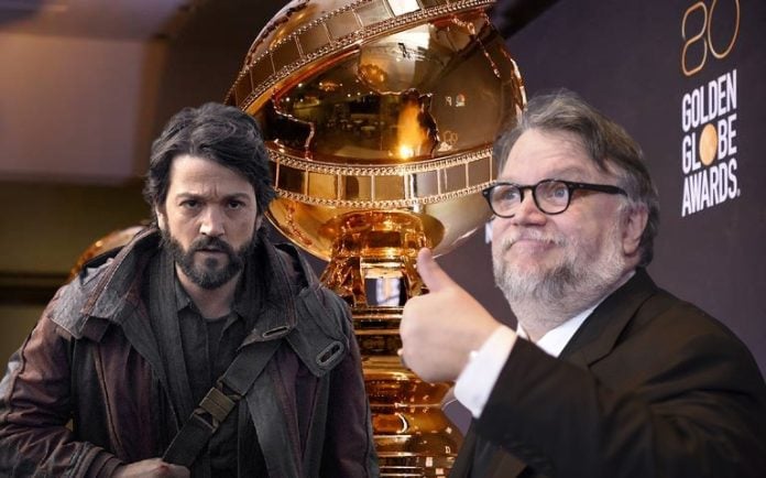 Diego Luna y Guillermo del Toro globos
