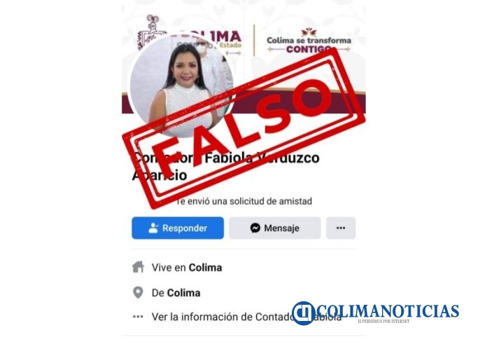 Alerta Gobierno de Colima sobre perfil falso de la titular de Seplafina en redes sociales