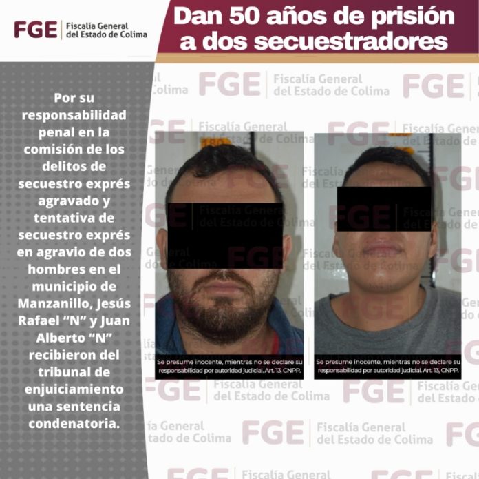 Dan 50 años de prisión a dos secuestradores