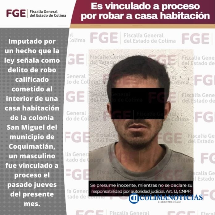 Es vinculado a proceso por robar a casa habitación