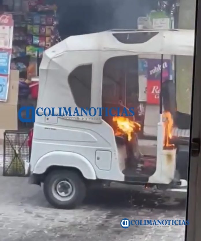 Intentan quemar mototaxi en el centro de Manzanillo