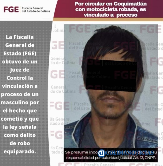 Por circular en Coquimatlán con motocicleta robada, es vinculado a proceso 3