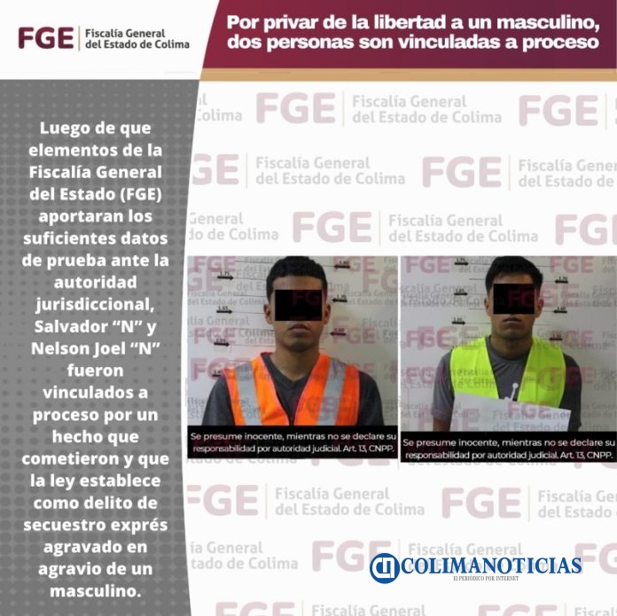 Por privar de la libertad a un masculino, dos personas son vinculadas a proceso