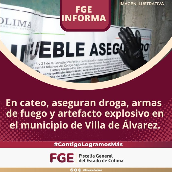 En cateo, aseguran droga, armas de fuego y artefacto explosivo en el municipio de VdeÁ