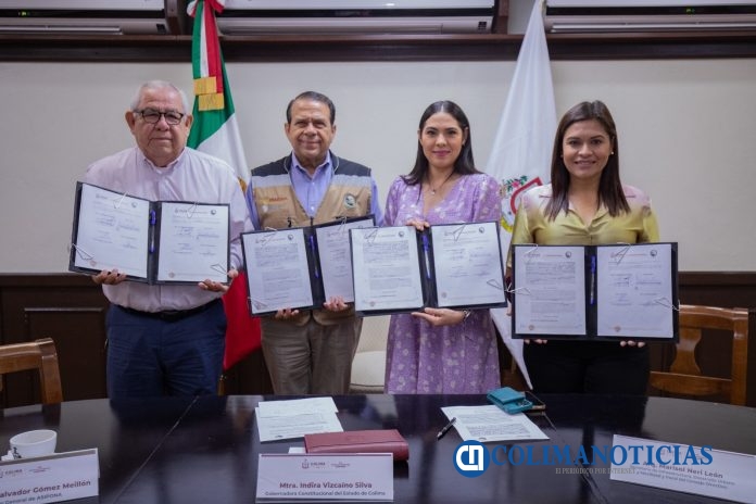 Gobernadora de Colima firma convenio de colaboración entre Seidum, SICT, Asipona y Pinfra