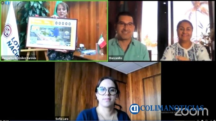Presidenta Griselda Martínez promociona a Manzanillo en Lotería Nacional 44