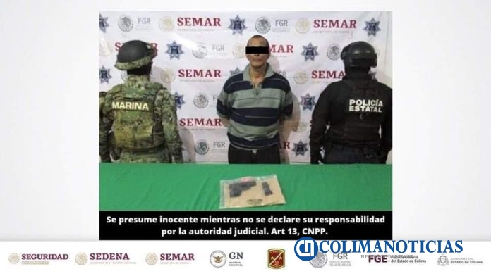 En Colima aprehenden a un hombre por violación a Ley Federal de Armas de Fuego y Explosivos