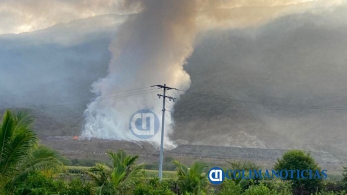 Incendio de relleno sanitario causa severas afectaciones a agricultores de Tecomán