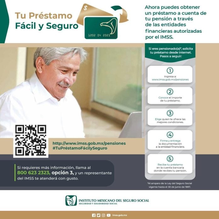 Ofrece IMSS servicio digital 'Tu Préstamo Fácil y Seguro' para personas pensionadas.