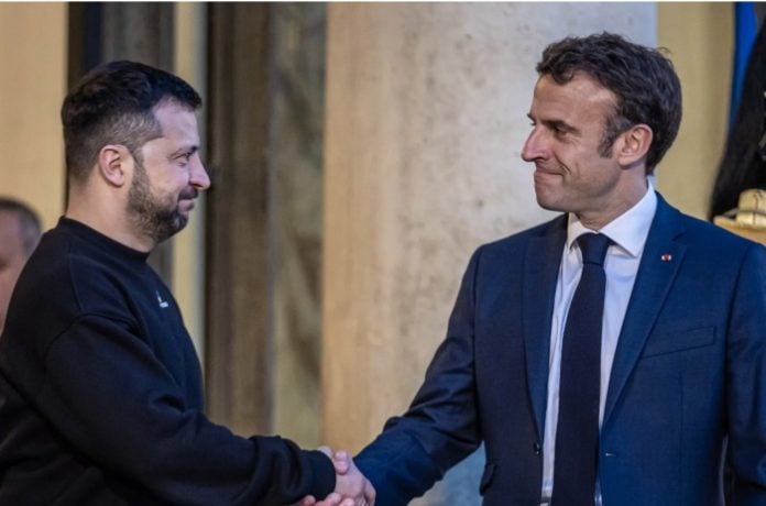 Volodímir Zelenski y Emmanuel Macron