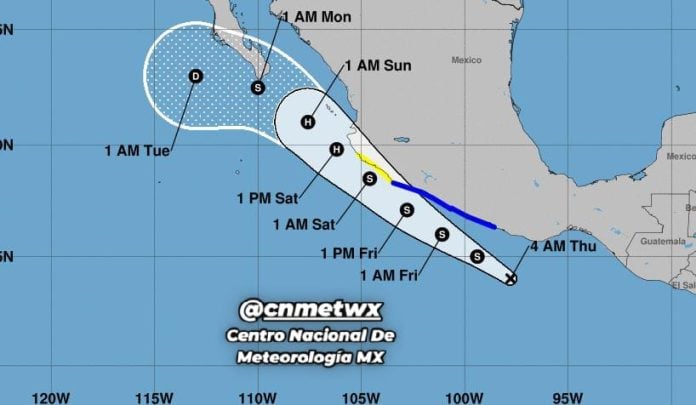 Alerta en Colima por Depresión Tropical 5