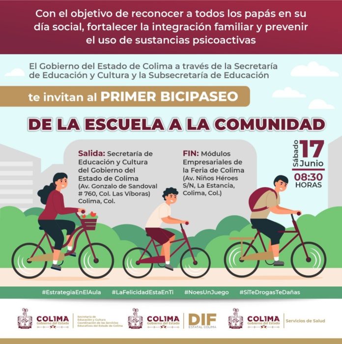 Educación Colima participará en jornada nacional con actividad recreativa familiar