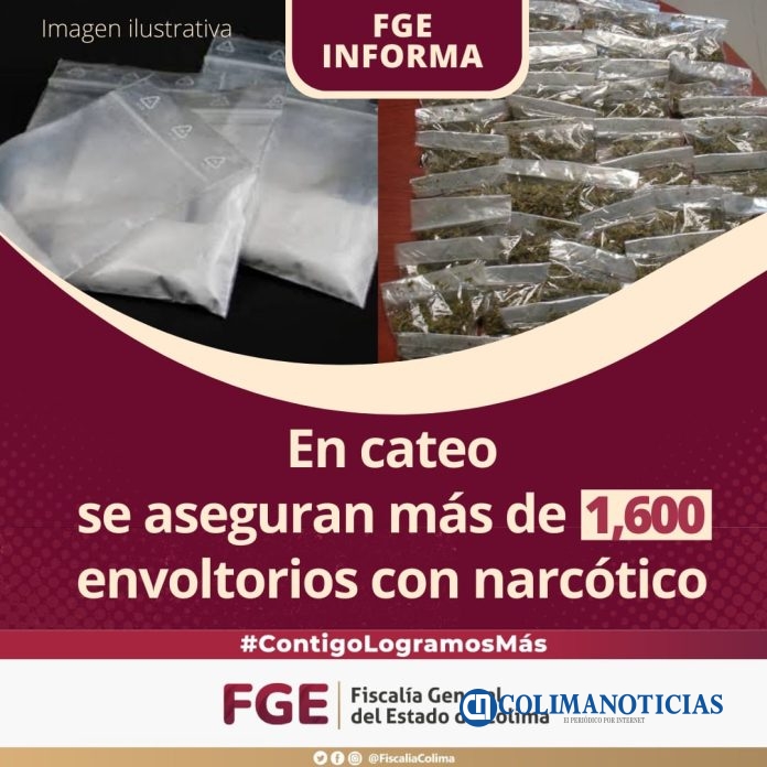 En cateo, se aseguran más de 1,600 envoltorios con narcótico