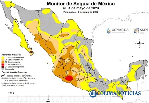 Solo Colima, Jalisco y Michoacán registran 'sequía severa' a nivel nacional