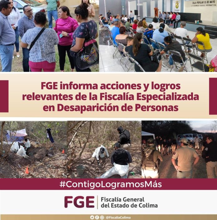 FGE informa acciones y logros relevantes de la Fiscalía Especializada en Desaparición de Personas