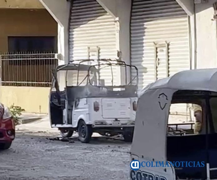 mototaxi incendiado en manzanillo