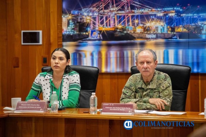 Indira Vizcaíno recibe a Secretario de Marina en Manzanillo