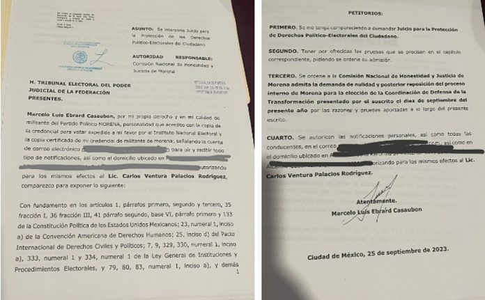 Marcelo Ebrard presenta juicio en la Sala Superior del Tribunal Electoral Federal
