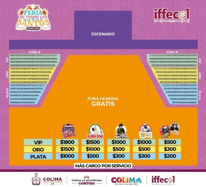 Conciertos gratuitos en el escenario principal en la Feria de Colima