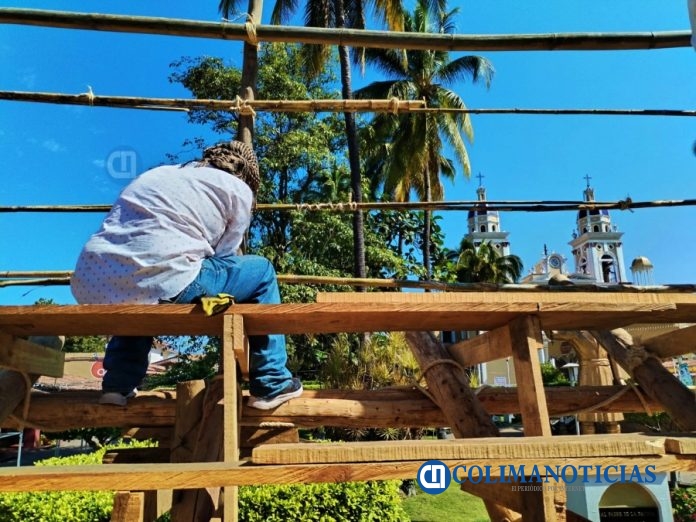 Preparan el palco en la Villa la petatera
