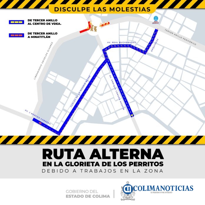 Muestran rutas alternas ante obras en la Glorieta de Los Perritos