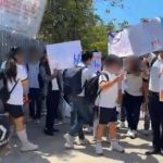 Protestan Alumnos de la secundaria Fernando Moreno Peña del Barrio V del Valle de las Garzas