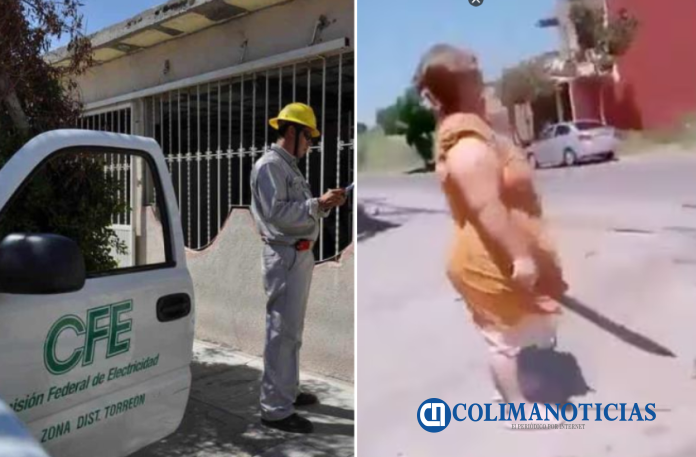 MUJER AMENAZA A LA CFE
