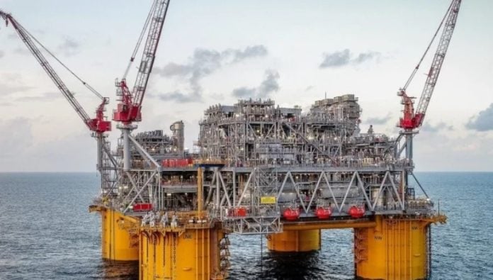 Pozo petrolero en el Golfo de México