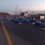 Un muerto durante un fuerte choque entre dos tráilers sobre la autopista a la altura de Zapotlán El Grande 333