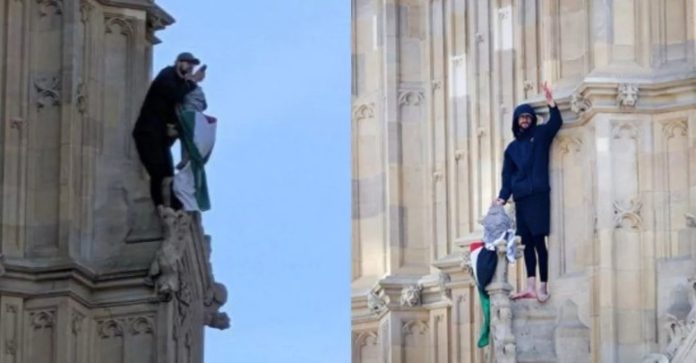 Activista Palestino sube al Big Ben en Londres