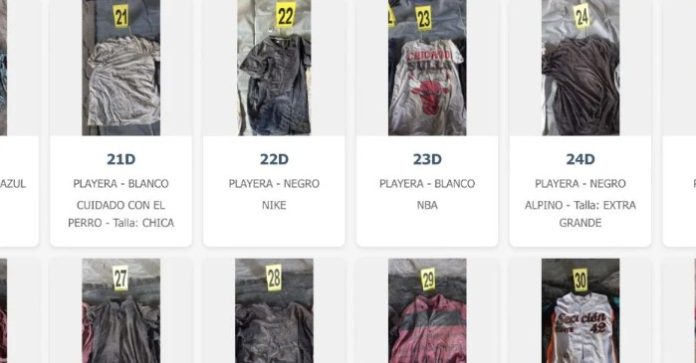 Catálogo prendas de desaparecidos en Jalisco