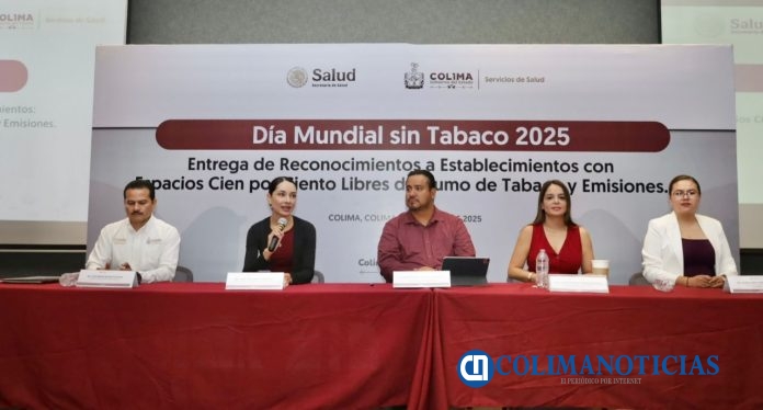 Salud Colima entrega reconocimientos a 46 establecimientos como Espacios 100% Libres de Humo de Tabaco