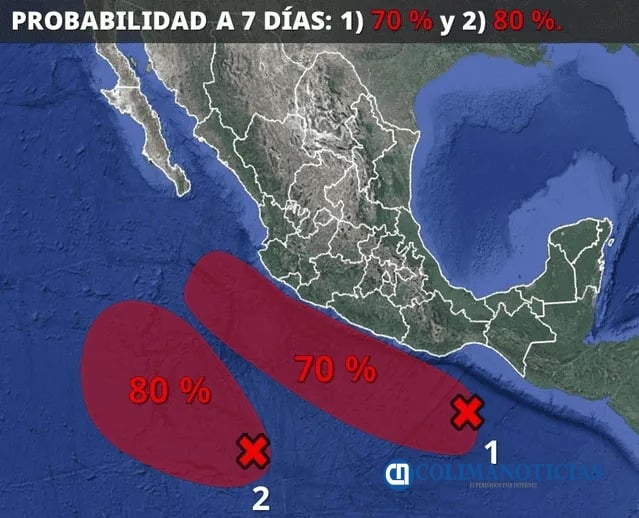 Evolucionan “Bárbara” y “Cosme”; se esperan fuertes lluvias en Colima