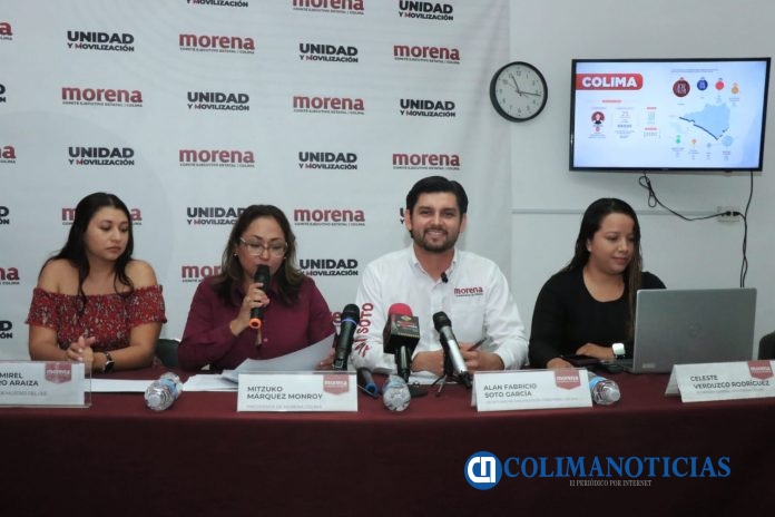 La dirigente estatal de Morena, Mitzuko Márquez