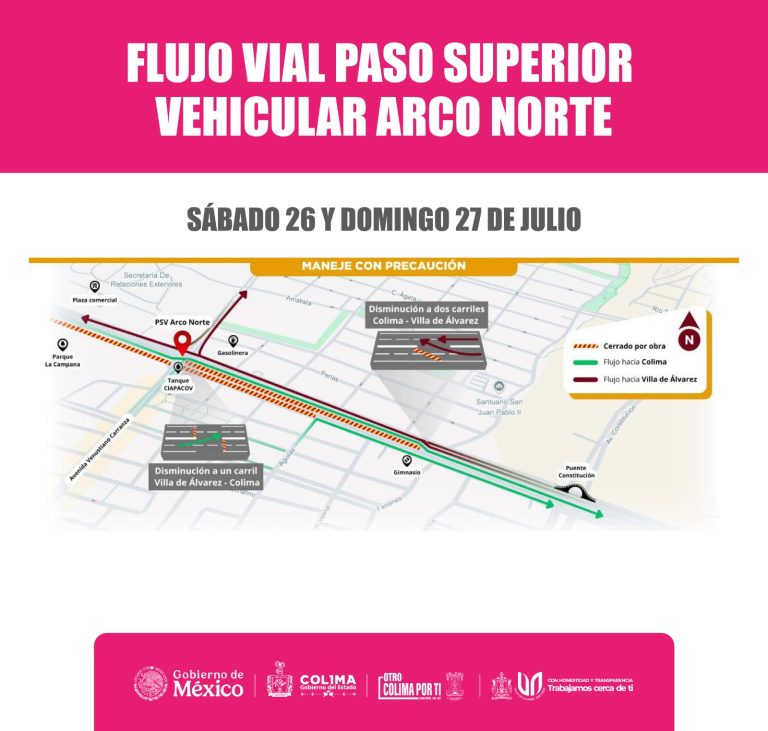 En sentido VdeA a Colima cerrarán carriles centrales del Tercer Anillo
