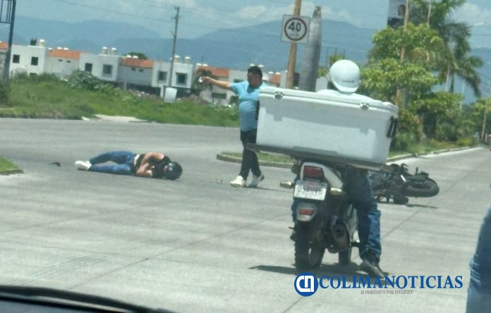 Motociclista resulta lesionado en accidente