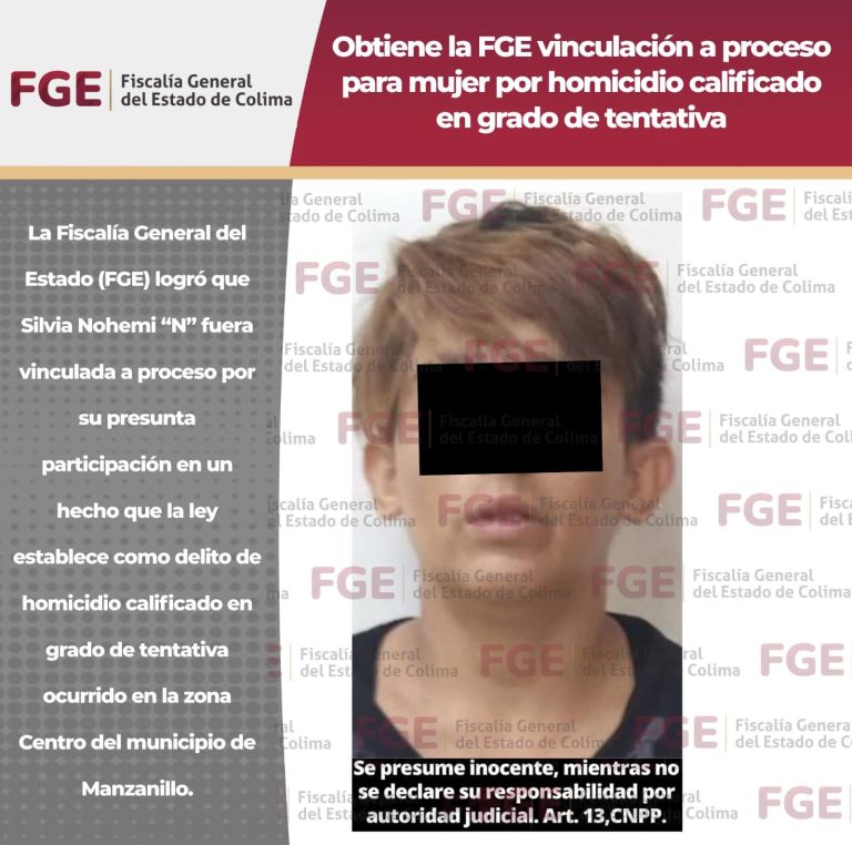 Obtiene la FGE vinculación a proceso para mujer por homicidio calificado en grado de tentativa