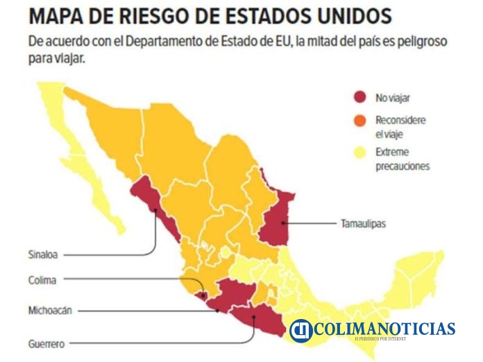 Actualiza EU alerta de viaje a México; recomienda a sus ciudadanos no visitar Colima
