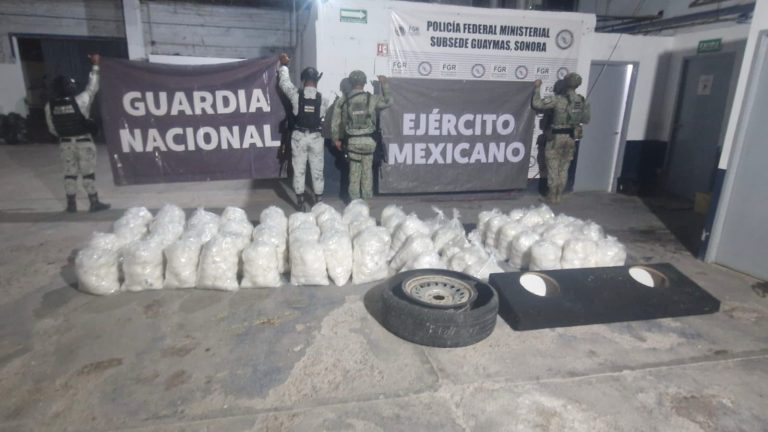 Aseguran más de media tonelada de metanfetamina en Vícam, Sonora