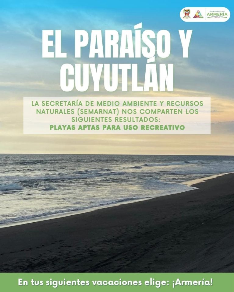 Declaran aptas las playas de Armería tras monitoreo prevacacional 2025