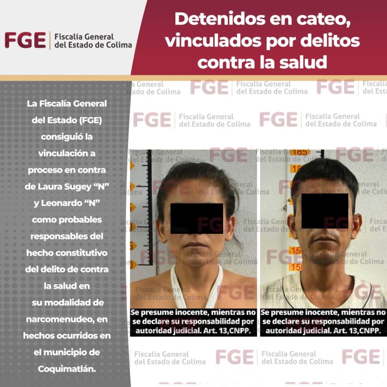 Detenidos en cateo, vinculados por delitos contra la salud