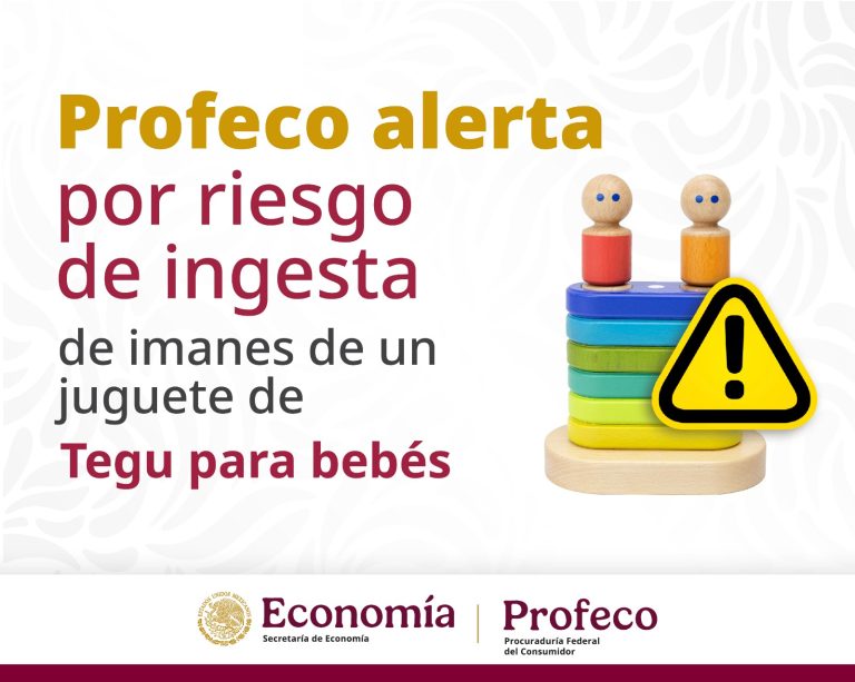 Profeco alerta por riesgo de ingesta de imanes de un juguete de Tegu para bebés