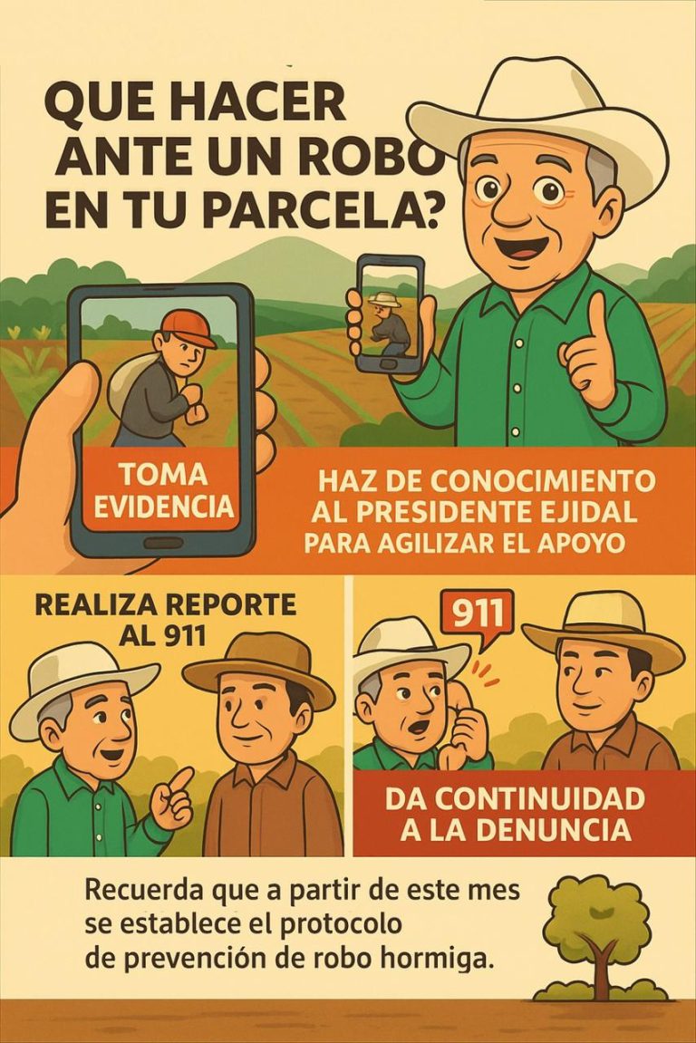 Refuerzan seguridad agrícola en Armería con nuevo protocolo contra el robo hormiga