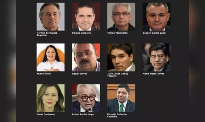 Revelan lista de 11 “narcopolíticos” en México