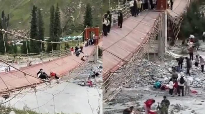 Se rompe un puente colgante en zona turística de China