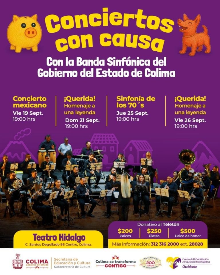 Banda Sinfónica del Gobierno del Estado de Colima ofrecerá conciertos con causa para apoyar construcción del CRIT