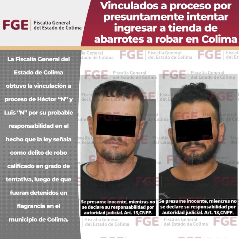 Vinculados a proceso por presuntamente intentar ingresar a tienda de abarrotes a robar en Colima