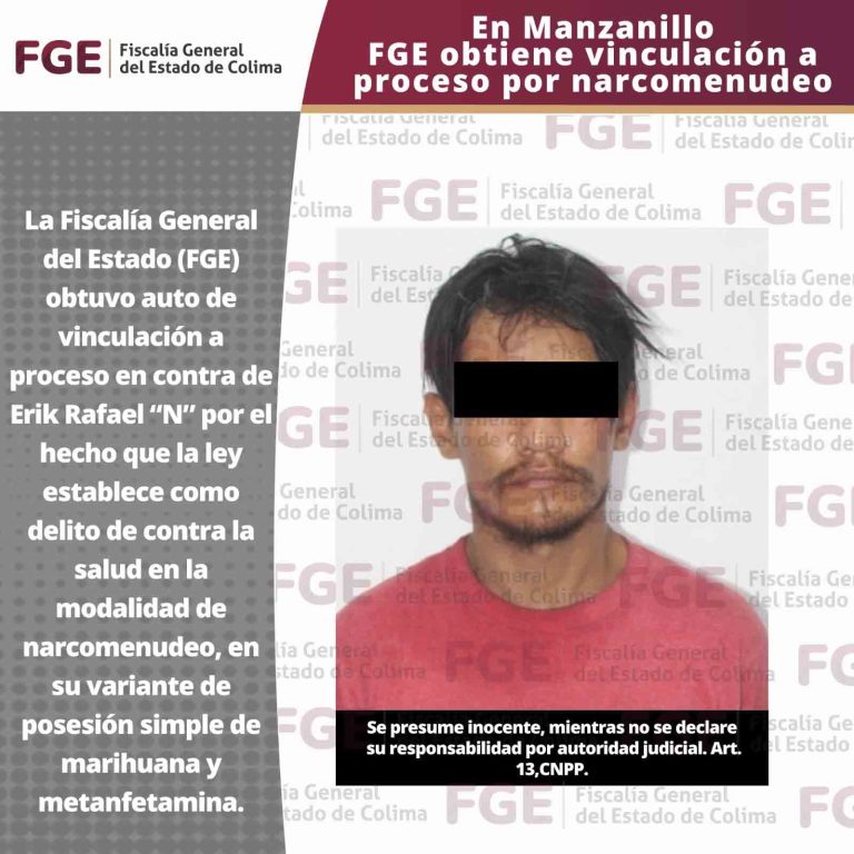 En Manzanillo FGE obtiene vinculación a proceso por narcomenudeo